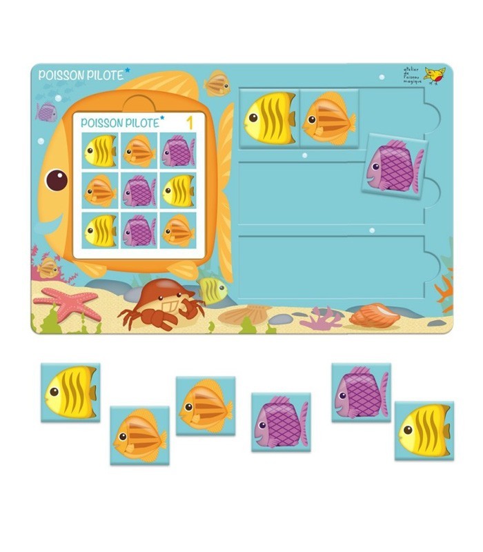 Poisson-Pilote – Jeu de logique et de discrimination visuelle pour la maternelle | Oiseau Magique