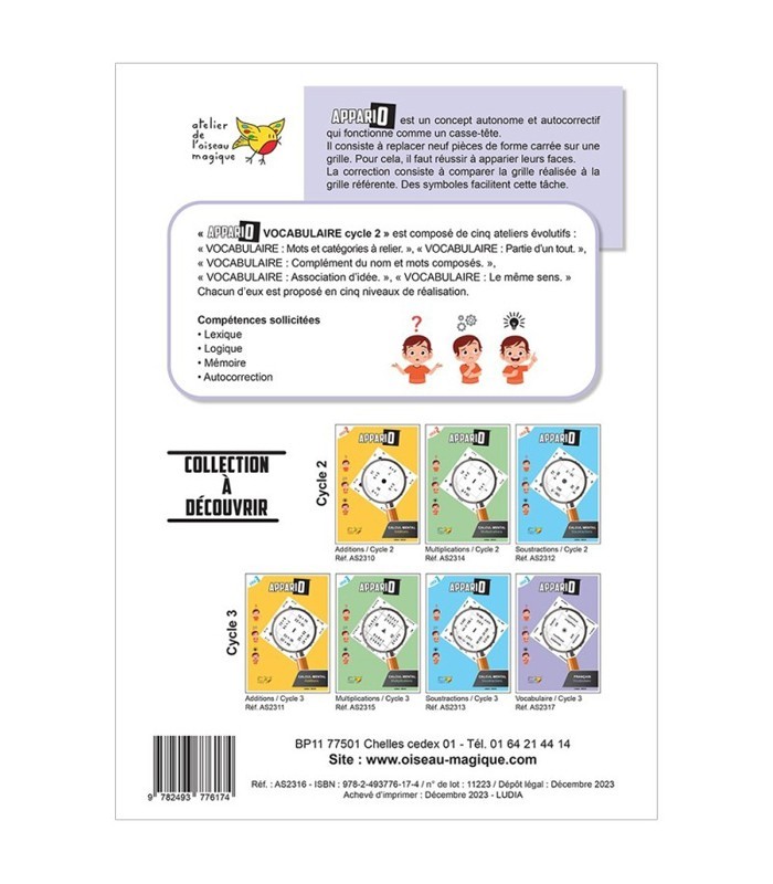 Appario Vocabulaire Cycle 2 – Jeu auto-correctif