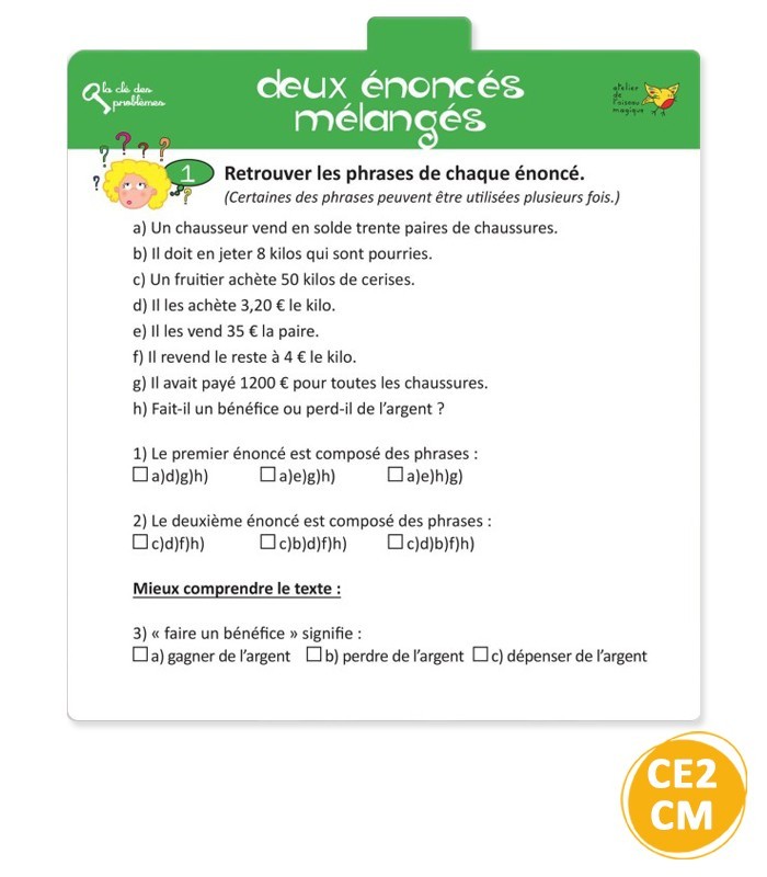 Jeu de résolution de problèmes - Cycle 3