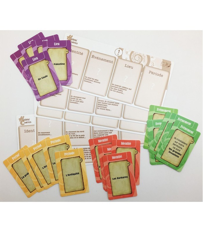 Cartes du jeu Historicartes – repères historiques et périodes de l’Histoire