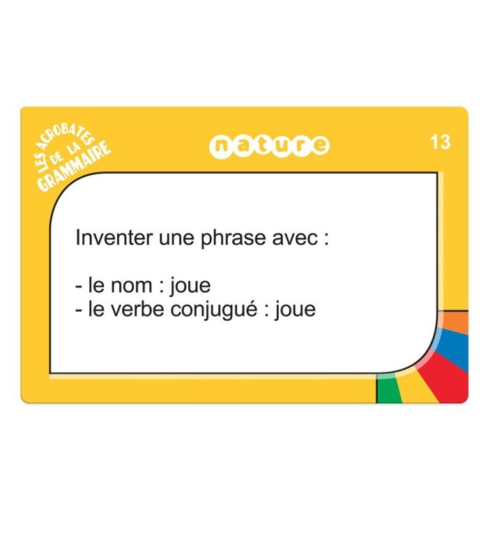 Jeu pédagogique de grammaire – Logique, conjugaison et construction de phrases