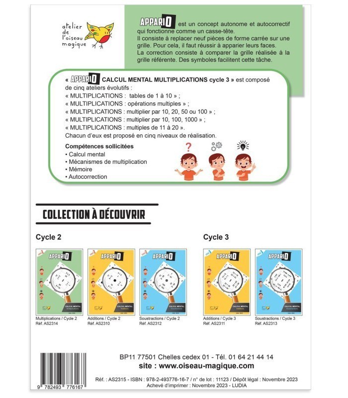 Échantillon APPARIO CALCUL MENTAL