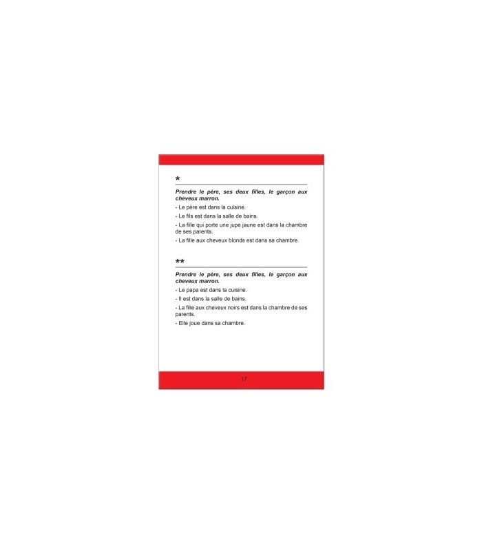 Extrait du livret de consignes orales