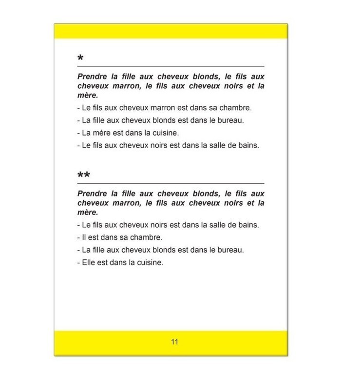 Extrait du livret de consignes orales