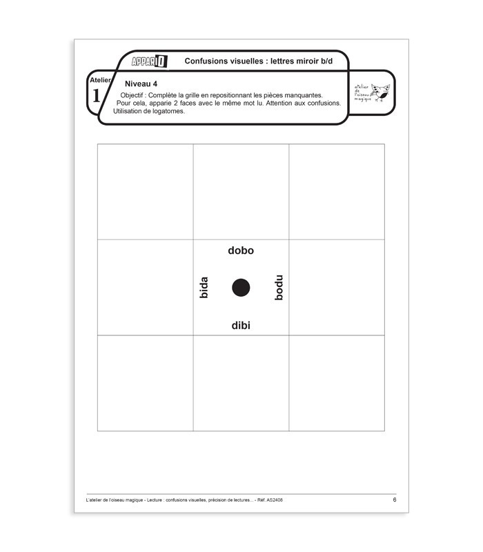 Appario Lecture – Jeu autocorrectif pour lecture et discrimination visuelle