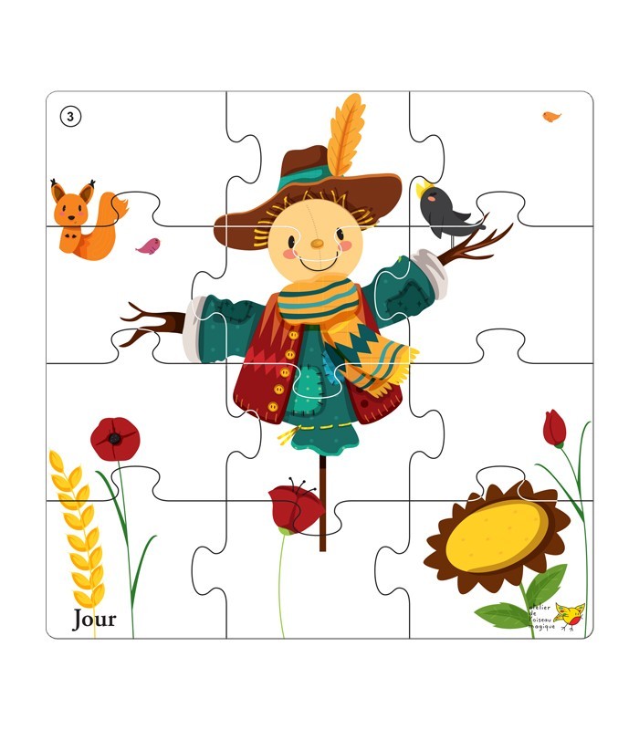 Puzzle pédagogique “Jour” – Jeu progressif pour maternelle (PS/MS)