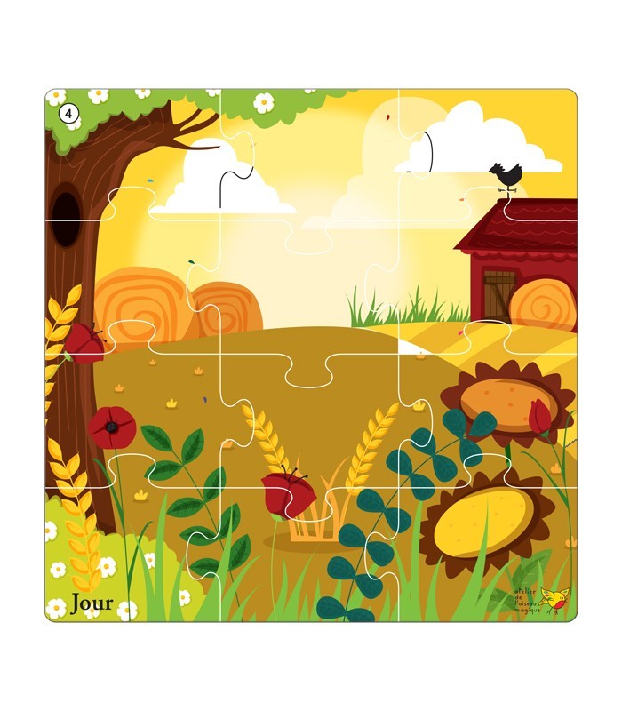 Puzzle pédagogique “Jour” – Jeu progressif pour maternelle (PS/MS)