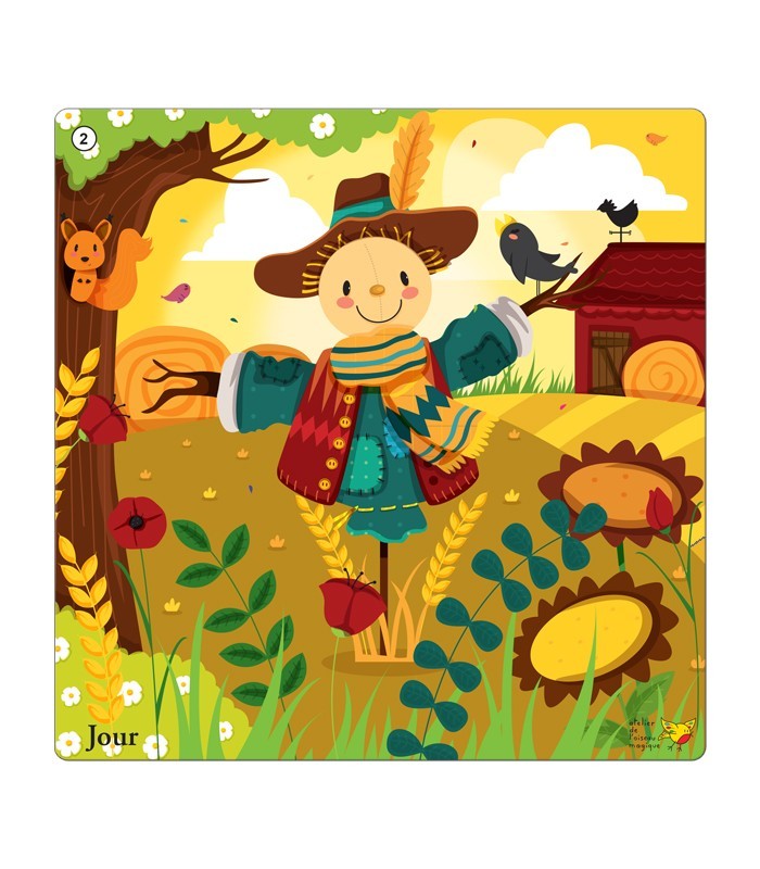 Puzzle pédagogique “Jour” – Jeu progressif pour maternelle (PS/MS)