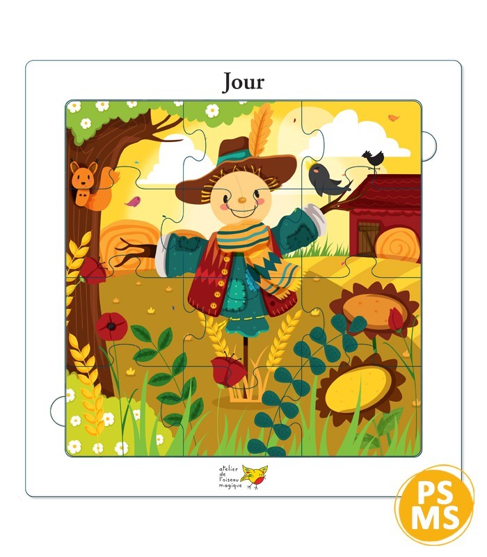 Puzzle pédagogique “Jour” – Jeu progressif pour maternelle (PS/MS) Puzzle pédagogique “Jour” – Jeu progressif pour maternelle (PS/MS)