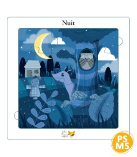 Puzzle pédagogique “Nuit” – Jeu progressif pour maternelle (PS/MS)