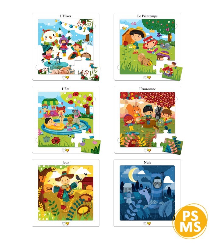 Pack de six puzzles sur le thème des saisons Pack de six puzzles sur le thème des saisons