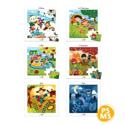 Pack de six puzzles sur le thème des saisons