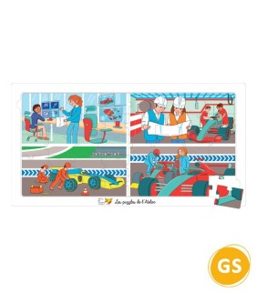 Puzzle Sport Automobile 40 pièces – Grande Section | Oiseau Magique