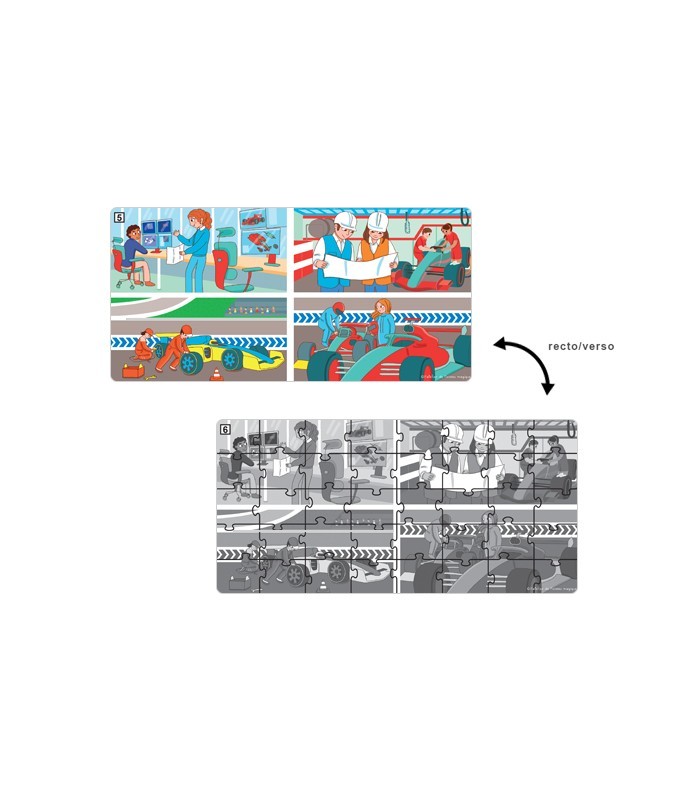 Puzzle Sport Automobile 40 pièces – Grande Section | Oiseau Magique