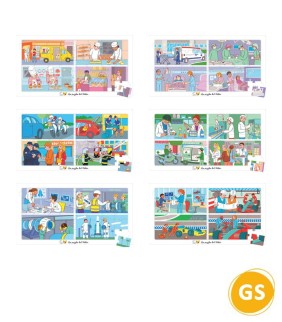 Pack 6 Puzzles Métiers 40 pièces + 6 Plateaux – Grande Section