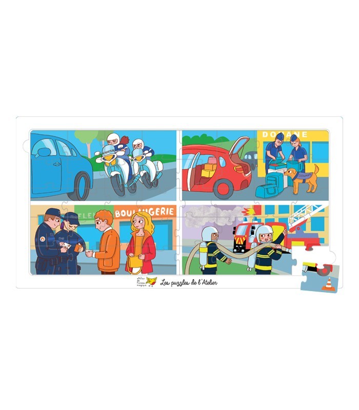 Pack 6 Puzzles Métiers 40 pièces + 6 Plateaux – Grande Section