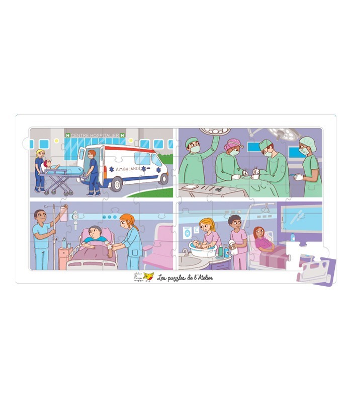 Pack 6 Puzzles Métiers 40 pièces + 6 Plateaux – Grande Section
