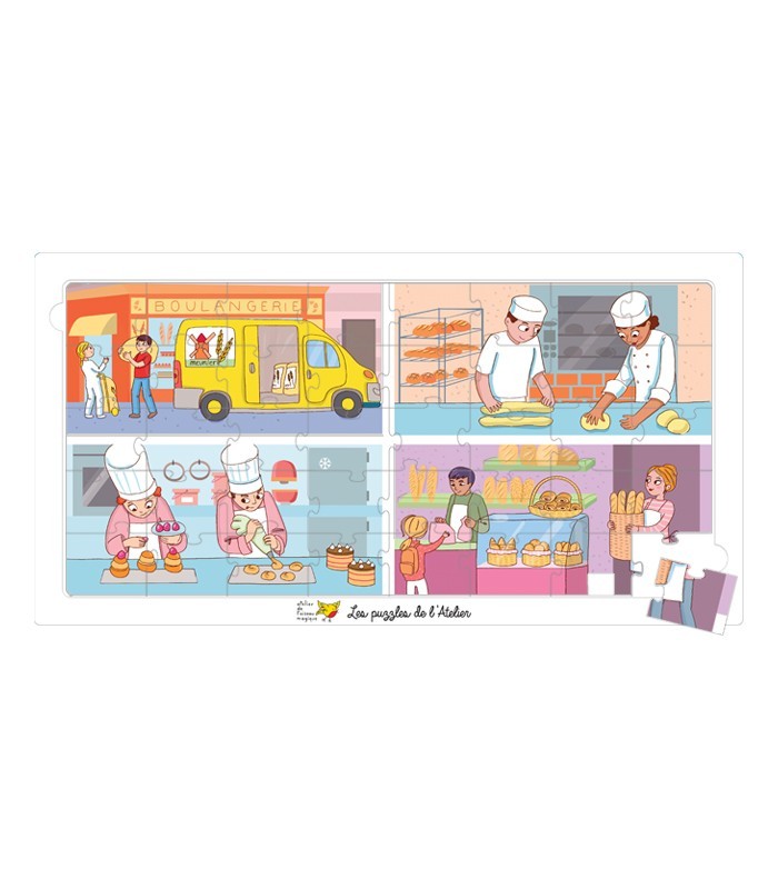 Pack 6 Puzzles Métiers 40 pièces + 6 Plateaux – Grande Section