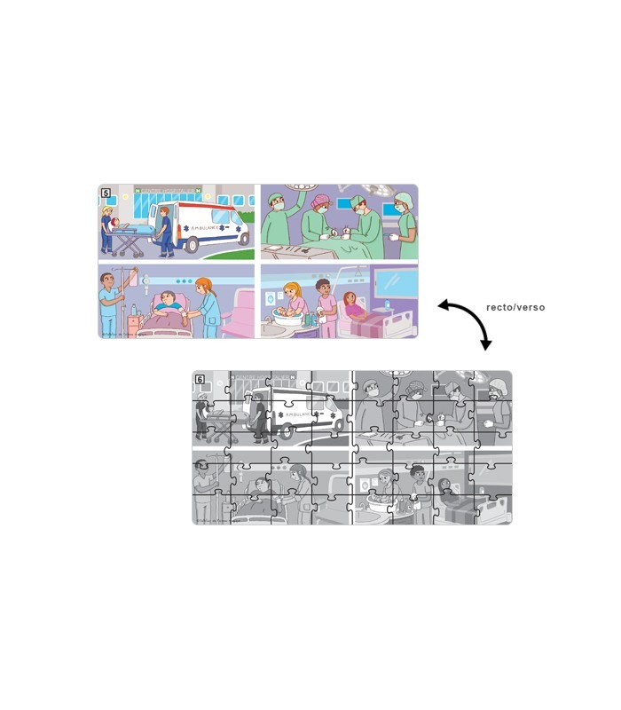 Pack 6 Puzzles Métiers 40 pièces + 6 Plateaux – Grande Section