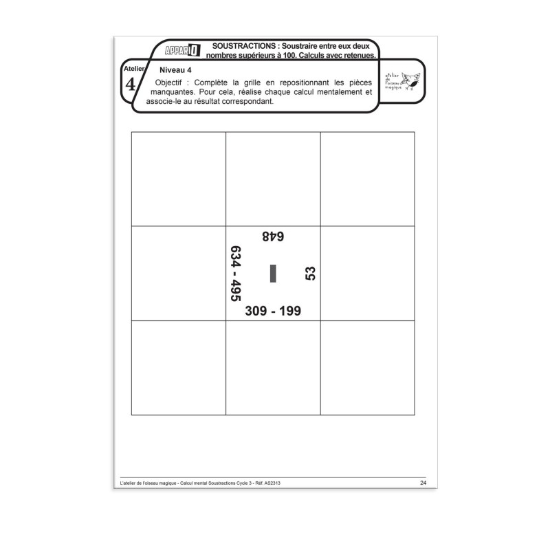 Appario -  Soustractions - cycle 3