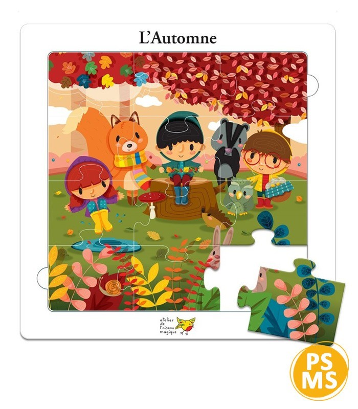 Puzzle L’Automne – Puzzle progressif repérage spatial PS-MS