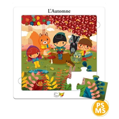 Puzzle L’Automne – Puzzle progressif repérage spatial PS-MS