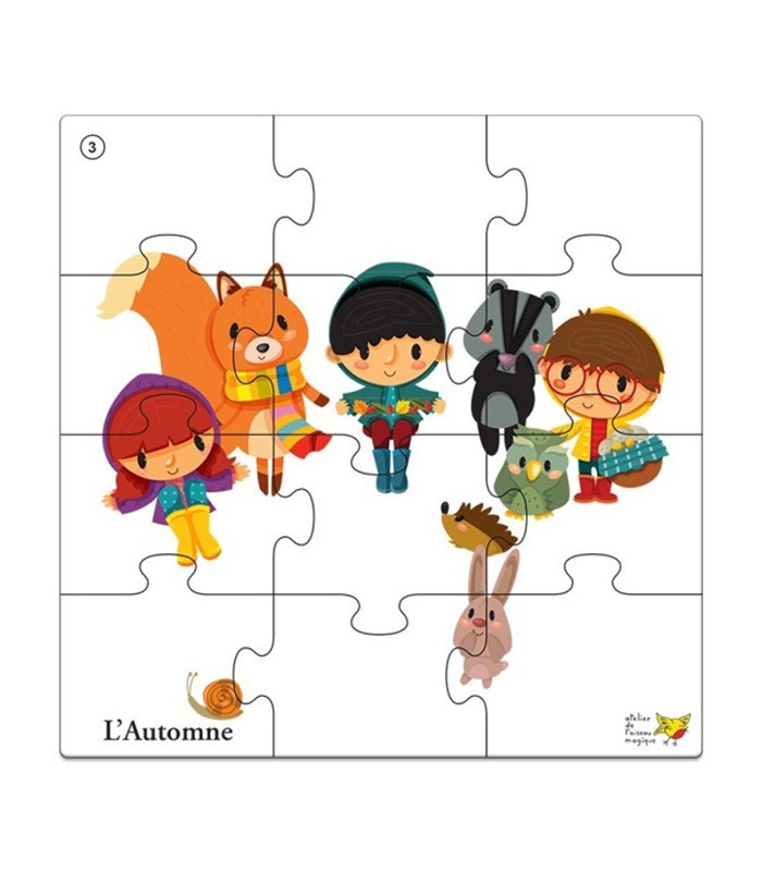 Puzzle L’Automne – Puzzle progressif repérage spatial PS-MS
