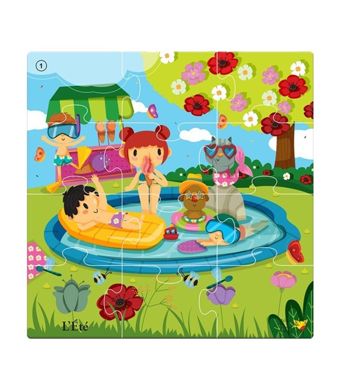 Puzzle L’Été – Activité discrimination visuelle école maternelle