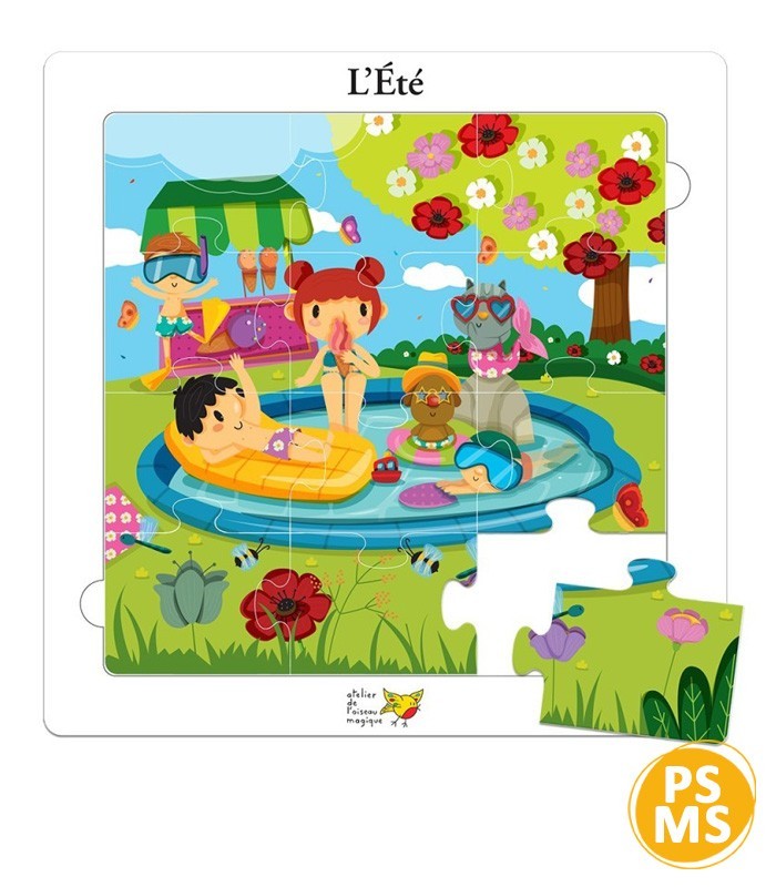 Puzzle L’Été – Activité discrimination visuelle école maternelle