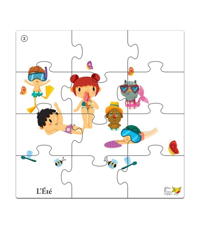 Puzzle L’Été – Activité discrimination visuelle école maternelle