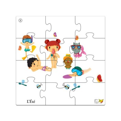 Puzzle L’Été – Activité discrimination visuelle école maternelle